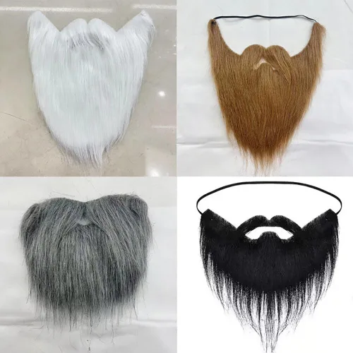 Vista 9 de 8 piezas de barba falsa de Halloween barba falsa bigote falso bigote falso para adultos niños disfraces suministros de fiesta de Halloween