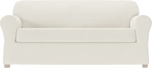 Vista 23 de Zenna Home Simply Fit - Funda elástica para sofá (1 pieza), color crudo