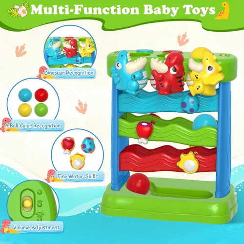 Vista 4 de AuroTops Juguetes para niños pequeños de 1, 2, 3 años, niños y niñas, juguete musical para niños de 12 a 18 meses, juguetes Montessori interactivos
