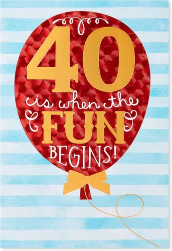 Vista 5 de American Greetings Tarjeta de cumpleaños número 40 (When The Fun Begins)