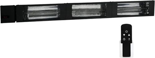 Vista 9 de KING RK2015-RMT-BLK Calentador radiante infrarrojo eléctrico para interiores y exteriores con control remoto, 24 pulgadas, 1500 W / 208 V