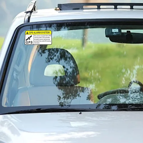 Vista 4 de Adhesivo de seguimiento GPS, calcomanías autoadhesivas para pista, calcomanías de advertencia de PVC para rastreador de automóviles, calcomanías