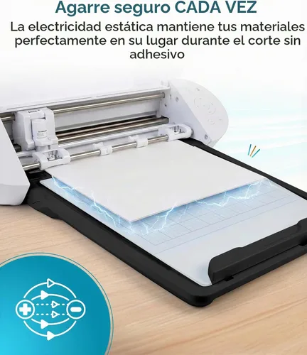 Vista 4 de Silhouette - Alfombrilla electrostática para Cameo 5 / Plus, 12" x 12", color negro Adhesive Free Electrostatic Surface Holds Delicate Paper &