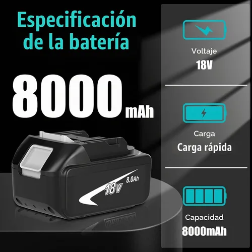 Vista 2 de Paquete de 2 piezas de repuesto de alta capacidad de 8000 mAh para batería