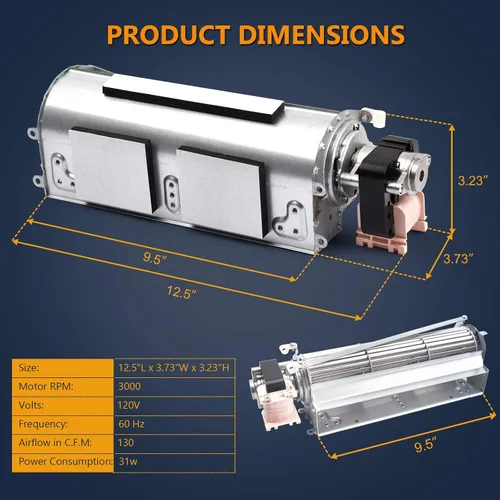 Vista 2 de Criditpid BLOT - Kit de ventilador de chimenea para chimenea Monessen, Majestic, Martin, Vermont Castings BDV400, BDV500, CDVR36NV, Kit de soplador