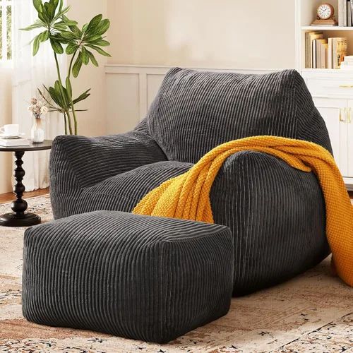 Vista 11 de Puf grande para adultos, ultra suave, para sala de estar Beige