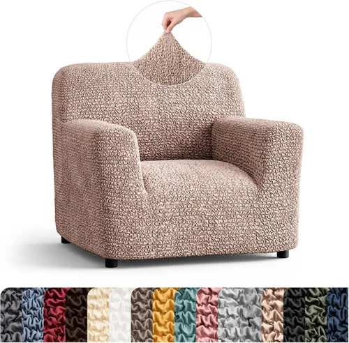 Vista 47 de PAULATO BY GA.I.CO. Funda para Silla - Funda para Sillón - Funda para Sillón - Funda de Tela Suave - Protector de Muebles Elegante de Ajuste Ceniza