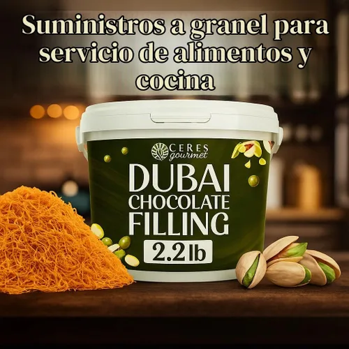 Vista 5 de Mezcla de Barra de Chocolate de Dubái - Relleno de pistacho de 2.2 lb para postres de chocolate de Dubái y Kataifi Ingrediente de postre listo