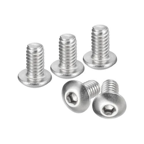 Vista 18 de Uxcell tornillos de cabeza de botón #8-32x1, 20 unidades, pernos hexagonales de acero inoxidable 304, tornillos de rosca completa con cabeza