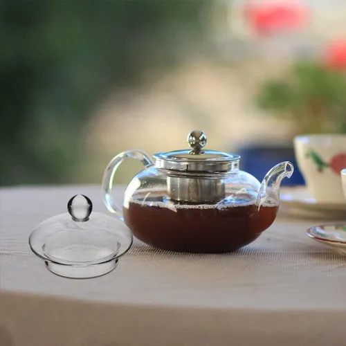 Vista 9 de Angoily Tetera de vidrio para tetera, 4 piezas, tapa de tetera de repuesto, tapas de coladores de té, tapas sueltas para tetera de té, cubierta