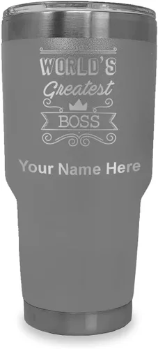 Vista 37 de LaserGram Vaso aislado al vacío de 20 onzas, con grabado personalizado incluido (negro)
