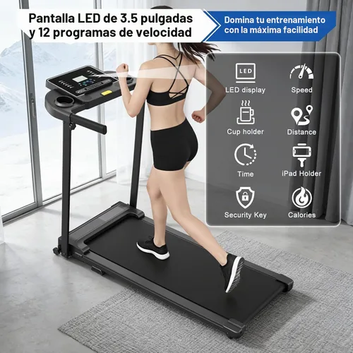 Vista 3 de Treadmills for Home Walking Pad Machine Foldable Treadmill with Handle Bar for Running Jogging Gym Compact Portable Small Caminadora Electrica