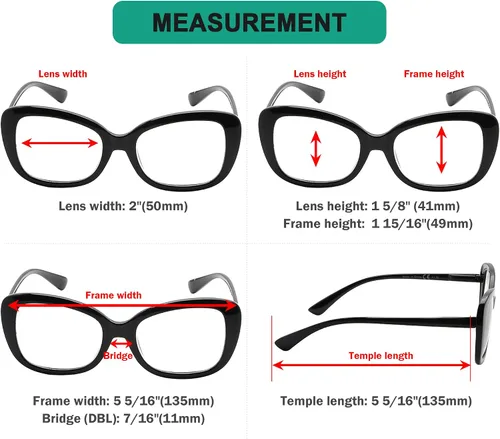 Vista 3 de Eyekepper Gafas de lectura elegantes para las mujeres de gran tamaño lectores - Negro +2.75