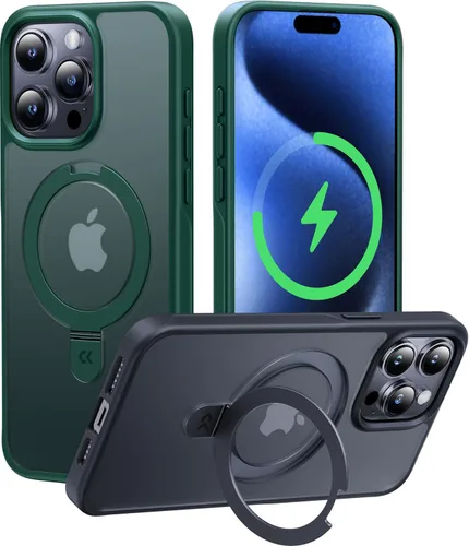 Vista 44 de CASEKOO - Funda diseñada para iPhone 14 Pro con soporte magnético invisible [protección contra caídas de grado militar] [compatible con MagSafe]