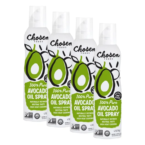 Vista 7 de Chosen Foods Pulverizador de aceite de aguacate 100 % puro de 4.7 oz. (1 paquete), sin OMG, punto de humo de 500 °F, sin propelente, solo presión