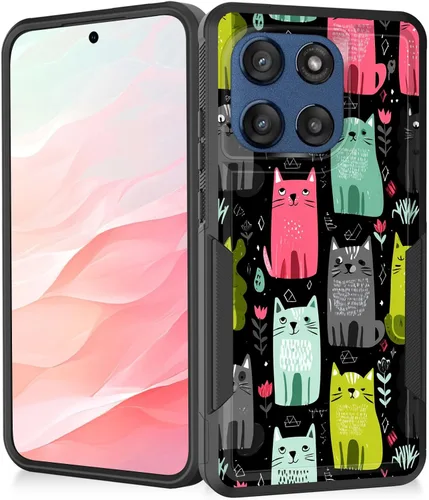 Vista 164 de Funda para Moto G Play 4G 2024, resistente de doble capa híbrida de policarbonato duro, goma suave, a prueba de golpes, funda protectora resistente