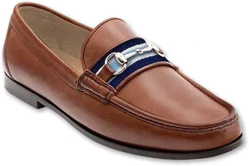 Vista 3 de Smathers & Branson - Mocasines con diseño de rayas Darcy azul claro