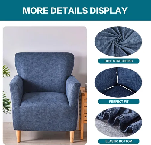 Vista 2 de NILUOH Funda para Sillón de Banquete de 1 Pieza Elástica Fundas para Sillas con Brazos Estampada Suave Funda para Silla de Acento Antideslizante