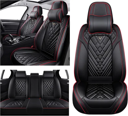 Vista 31 de Fundas de Asiento de Coche para Nissan Murano 2003-2026, Funda de Asiento Completa de Piel Nappa Impermeable, Protector de Asiento Automotriz Gris