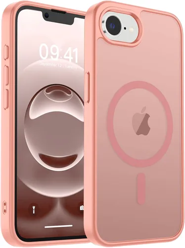 Vista 385 de zapica Funda magnética para iPhone Air, con protector de pantalla de vidrio templado, compatible con MagSafe, translúcida mate, a prueba de golpes