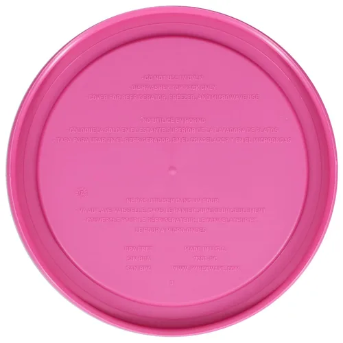 Vista 2 de Pyrex 7201-PC Tapa de almacenamiento redonda de 4 tazas para tazones de vidrio (1, rosa frambuesa)