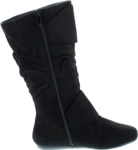 Vista 6 de Forever Link Klein-70 - Botas de tacón plano con hebilla y punta redonda cerrada para mujer
