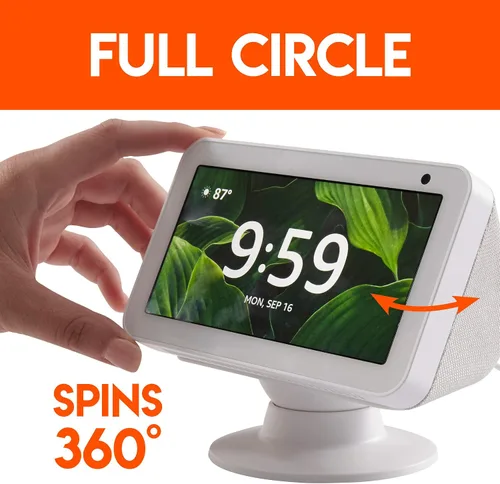 Vista 5 de Made for Amazon Tilt + Swivel Stand for the Echo Show 5 - White