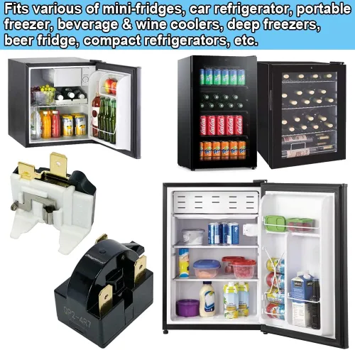 Vista 7 de QP2-4.7/QP2-4R7 4.7Ohm Refrigerador 3 Pin PTC Start/Starter Relay w/Refrigerator Overload Protector, Compatible with Whirlpool, Vissani, Kenmore