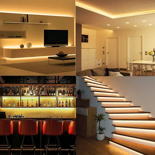 Vista 6 de VST Tira de luces LED de color blanco cálido, 120 LEDs/m, 1000 lm/M, 9.6 W/M, CRI 90+, cinta LED de 12 V 2835 cortable, conectable, tiras LED