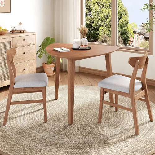 Vista 11 de P PURLOVE - Juego de mesa moderna de 3 piezas, mesa triangular de madera