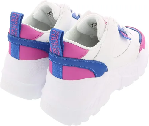 Vista 2 de Versace Jeans Couture White Blue Signature - Tenis de moda para mujer, BlancoAzul