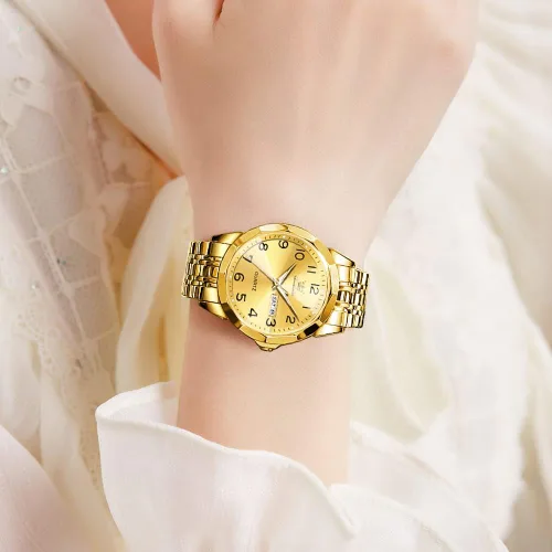 Vista 3 de OLEVS Reloj para Hombre Mujer Cara Grande Unisex Diamante Lujo Vestir Analógico Cuarzo Acero Inoxidable Impermeable Luminoso Fecha Negocios Informal