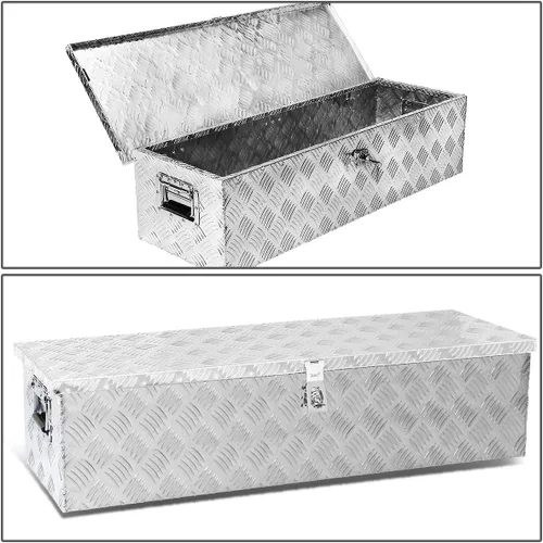 Vista 2 de DNA Motoring TBOX-T1-38-ALU-BK Caja de almacenamiento de herramientas de aluminio para camión de 38 x 13 x 10 pulgadas con cerradura y llaves