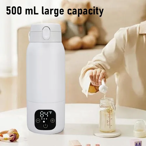 Vista 2 de Hervidor eléctrico de viaje, 16.9 fl oz, IPX6, inalámbrico, mini hervidor eléctrico portátil para agua hirviendo caliente, acero inoxidable 316