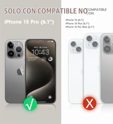 Vista 2 de SUPCASE Funda para iPhone 15 Pro (6.1 pulgadas), compatible con MagSafe Transparente