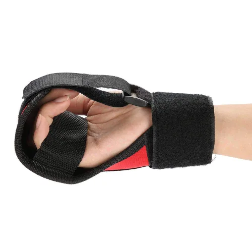 Vista 9 de Guantes de recuperación de accidente cerebrovascular, guante fijo auxiliar, equipo de entrenamiento de rehabilitación, hemiplejia de mano mano