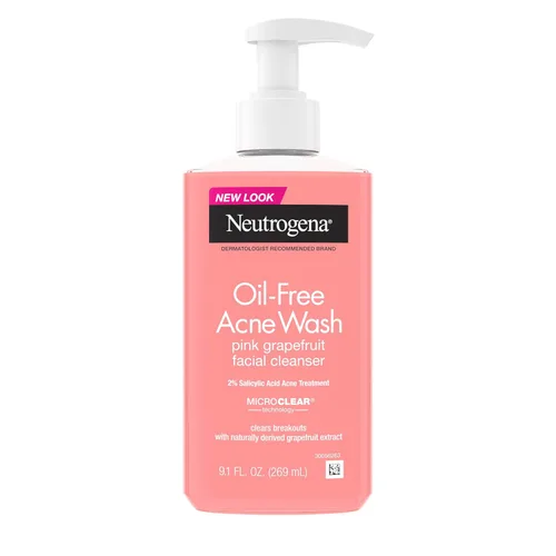 Vista 9 de Neutrogena Limpiador de Acné de Pomelo Rosa Sin Aceite para Limpieza de Poros y Limpiador Facial Líquido Diario con 2% de Ácido Salicílico