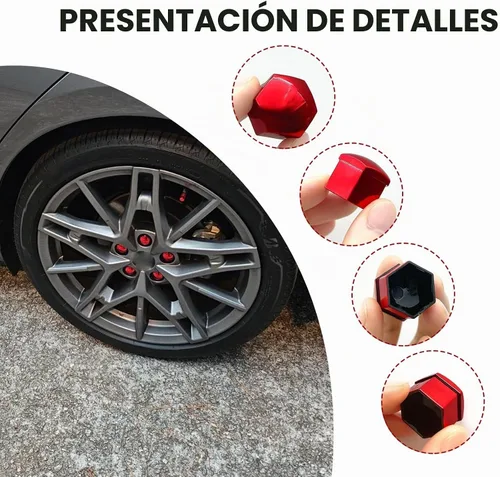 Vista 3 de 20 PIEZAS Cubierta para Tuerca de Rueda, Tuercas de Tornillo de Neumático Hexagonal de 17 mm, Cubierta Protectora a Prueba de Óxido y Polvo, Cáscara