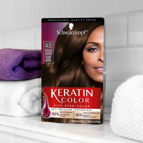 Vista 4 de Schwarzkopf Keratin Color - Crema permanente para el cabello, 4.5 castaño dorado medio