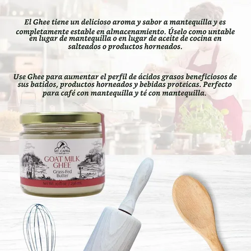 Vista 6 de Mt. Capra Goat Milk Ghee Pastos criados y sin sal 59 porciones