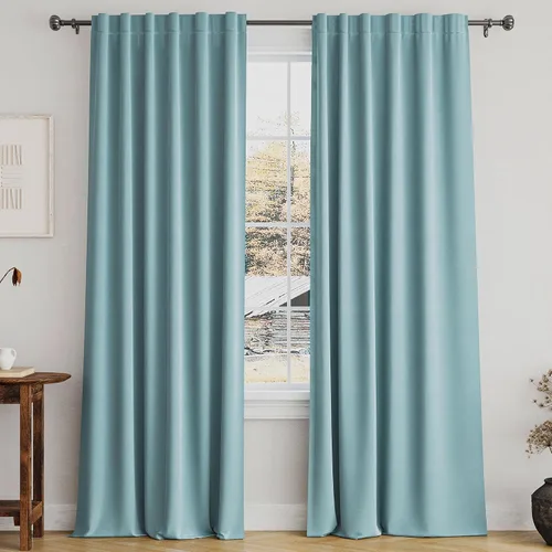 Vista 80 de Turquoize Cortinas Opacas con Aislamiento Térmico Paneles de Tratamiento de Ventanas con Bolsillo para Barra Paneles de Ventana para Ventanas
