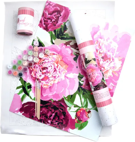 Vista 11 de Pink Picasso Kit de Pintura Floral Botánica por Números para Adultos y Adolescentes Juegos de Kits de Pintura Acrílica DIY en Lienzo 16x20