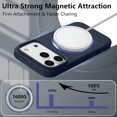 Vista 467 de Funda magnética de silicona para iPhone 13 Pro, color blanco antiguo [Compatible con Magsafe] [Forro de microfibra suave antiarañazos], funda
