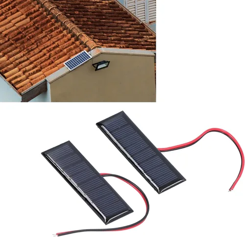 Vista 6 de 2 paneles solares de 4 voltios, panel solar portátil, panel solar flexible de polisilicio con alambre electrónico placa solar de polisilicio