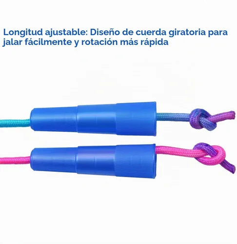 Vista 5 de Elcoho Juego de 6 cuerdas de salto de arco iris, cuerdas de saltar para educación física