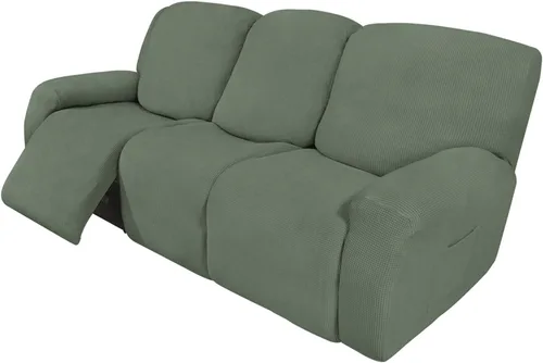 Vista 19 de Easy-Going Funda Elástica para Sofá Reclinable Cobertor de Sofá 4 Piezas Protector de Muebles Sofá Suave con Fondo Elástico Poliéster Spandex Tela