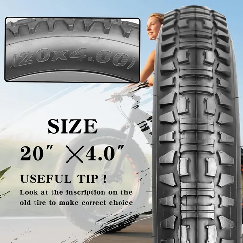 Vista 2 de 20x4.0 26x4.0 pulgadas Fat Bike Neumáticos MTB Bicicletas Reemplazo para Mountain Snow All Terrian Trail Bicicletas Triciclo