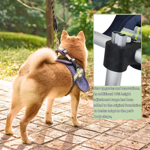 Vista 5 de Wheels - Silla de ruedas para perro, silla de ruedas para patas traseras, carrito ajustable para perro, sillas de ruedas para mascotas/perros