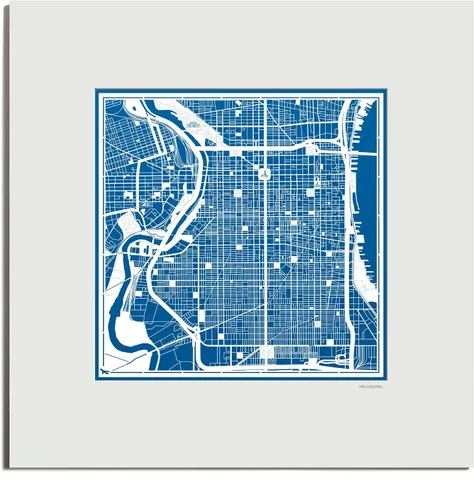 Vista 183 de O3 Design Studio San Diego, CA Paper Cut Map Matted Grey 20x20 in Paper Art