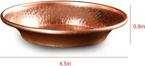 Vista 4 de Juego de soporte para quemador de incienso de cobre, cuenco de cobre martillado para uso en altar, plato de joyería, rituales, incienso, manchas